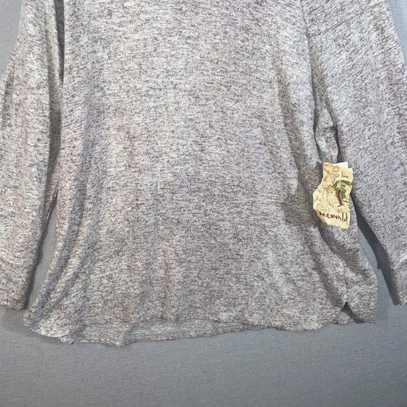 One World Tunic Sweater Womens 2X Gray Heathered Long Sleeve Cowl Neck Casual - Picture 2 of 14